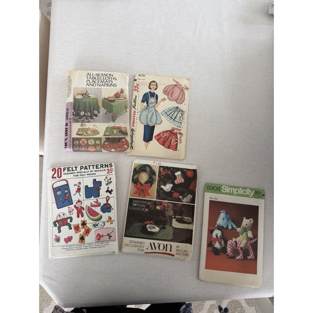 Vintage Sewing Pattern Lot McCalls Simplicity Avon Crafts Decor Uncut Mixed Lot
